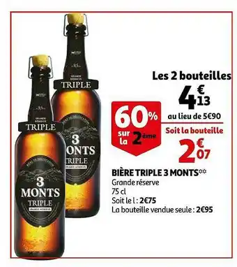 Auchan Bière Triple 3 Monts offre