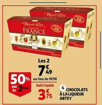 Auchan Chocolats à La Liqueur Abtey offre
