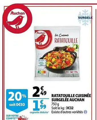 Auchan Ratatouille Cuisinée Surgelée Auchan offre