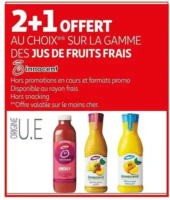 Auchan La Gamme Des Jus De Fruits Frais Innocent offre