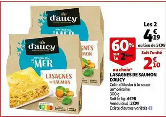 Auchan Lasagnes De Saumon D'aucy offre