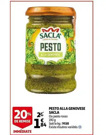 Auchan Pesto Alla Genovèse Sacla offre