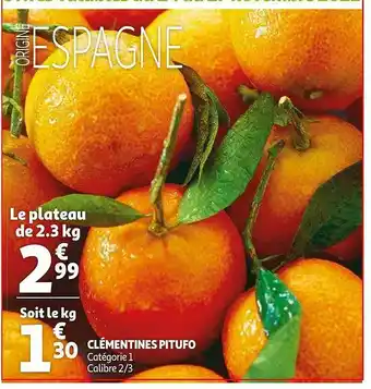 Auchan Clémentines Pitufo offre