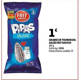 Auchan Graines De Tournesol Salée Frit Ravich offre