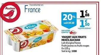 Auchan Yaourt Aux Fruits Mixés Auchan offre