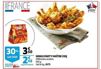 Auchan Wings Party Maître Coq offre