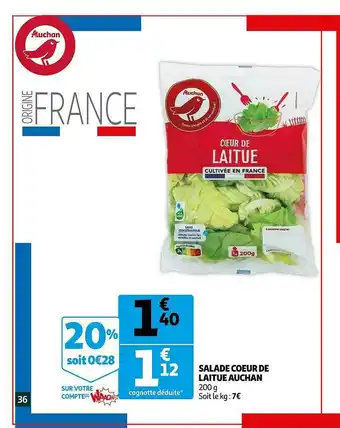 Auchan Salade Cœur De Laitue Auchan offre