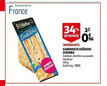 Auchan Sandwich Suédois Sodebo offre