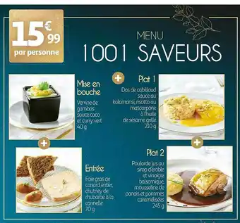 Menu 1001 Saveurs