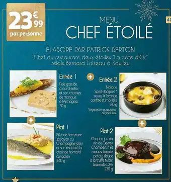 Auchan Menu Chef étoilé offre