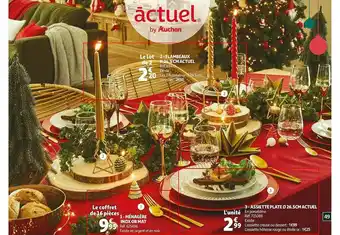 Auchan Ménagère Inox Or Mat, Flambeaux H 24.5 Cm Actuel, Assiette Plate ø26.5 Cm Actuel offre