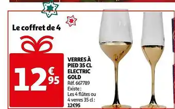 Auchan Verres à Pied 35 Cl Electric Gold offre