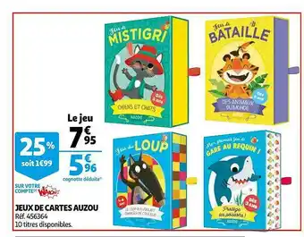 Auchan Jeux De Cartes Auzou offre