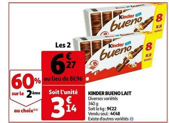 Auchan Kinder Bueno Lait offre