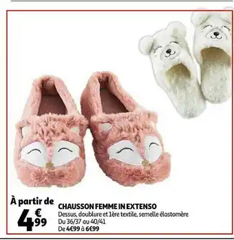 Auchan Chausson Femme In Extenso offre