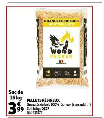 Auchan Pellets Résineux offre