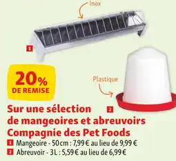 Maxi Zoo 20% sur une sélection de mangeoires et abreuvoirs compagnie des pet foods offre