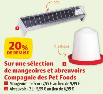 Maxi Zoo 20% sur une sélection de mangeoires et abreuvoirs compagnie des pet foods offre