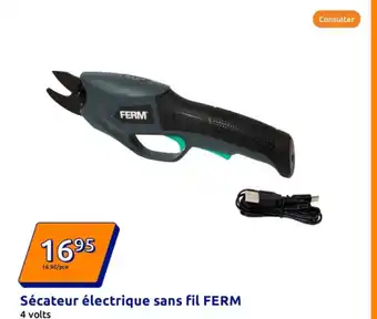 Action FERM Sécateur électrique sans fil offre