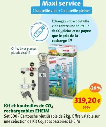 Maxi Zoo EHEIM Kit et bouteilles de CO2 rechargeables offre