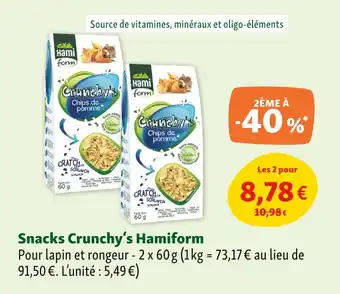 Maxi Zoo Hamiform Snacks Crunchy's offre