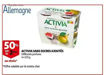 Auchan Activia Sans Sucres Ajoutés offre