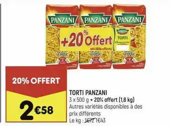 Leader Price Torti Panzani offre