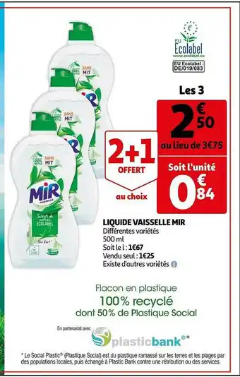Auchan Liquide Vaisselle Mir offre
