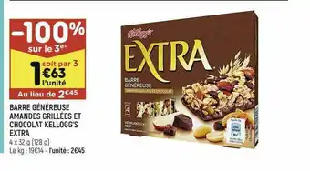 Barre Généreuse Amandes Grillées Et Chocolat Kellogg's Extra