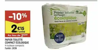 Leader Price Papier Toilette Compact écologique offre