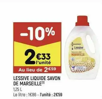 Leader Price Lessive Liquide Savon De Marseille offre