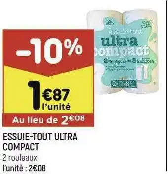 Leader Price Essuie-tout Ultra Compact offre