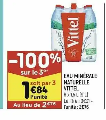 Leader Price Eau Minérale Naturelle Vittel offre