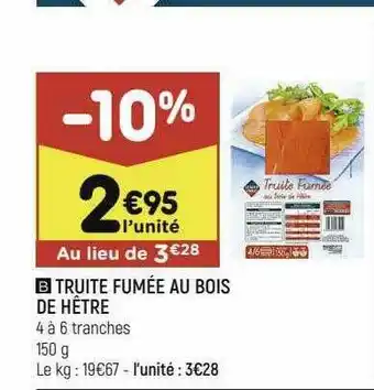 Leader Price Truite Fumée Au Bois De Hêtre offre