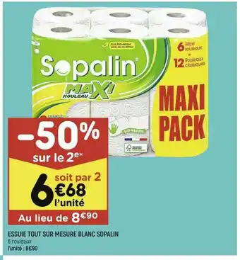 Leader Price Essuie Tout Sur Mesure Blanc Sopalin offre