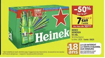 Leader Price Bières Heineken 5% Vol. offre