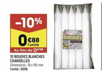 10 Bougies Blanches Chandelles