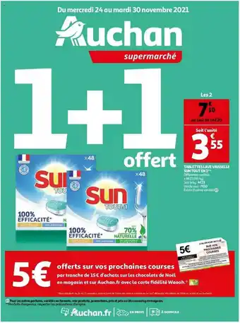 Auchan Tablettes Lave Vaisselle Sun Tout En 1 offre