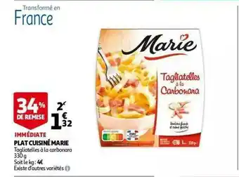 Auchan Plat Cuisiné Marie offre