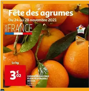 Auchan Clémentines De Corse Filière Responsable Auchan offre