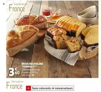 Auchan Brioches Maline Thomas offre