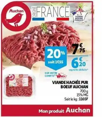 Auchan Viande Hachée Pur Bœuf Auchan offre