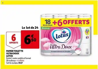 Auchan Papier Toilette Ultra Doux Lotus offre