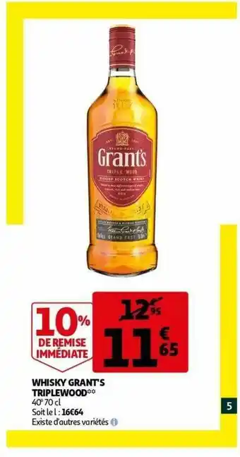 Auchan Whisky Grant's Triplewood offre