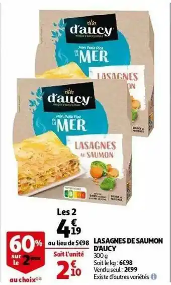 Auchan Lasagnes De Saumon D'aucy offre