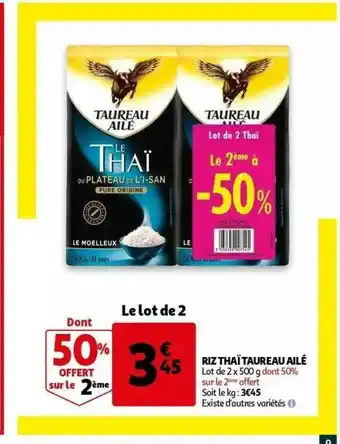 Auchan Riz Thaï Taureau Ailé offre
