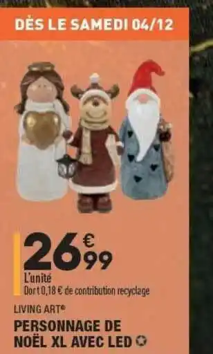 ALDI Personnage De Noël Xl Avec Led Living Art offre