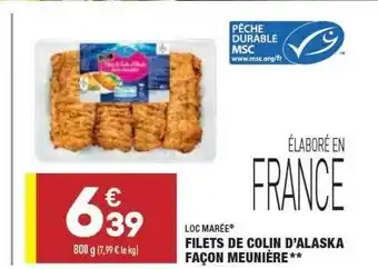 ALDI Filets De Colin D'alaska Façon Meunière Loc Marée offre