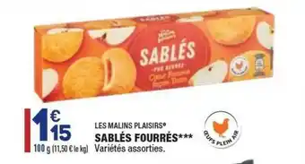 ALDI Sablés Fourrés Les Malins Plaisirs offre