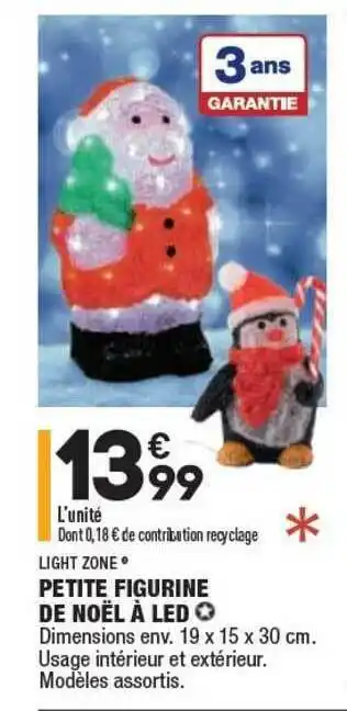 ALDI Petite Figurine De Noël à Led Light Zone offre